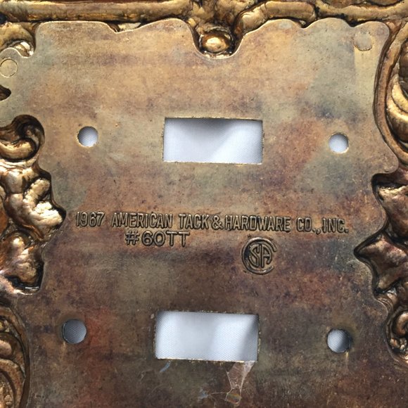 2 Vintage Double Wall Plate Light Switches 1-American Tack & 1-Unbranded Metal - Picture 6 of 12